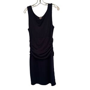 Bobi Navy Ruched Midi Tank Dress - size 8